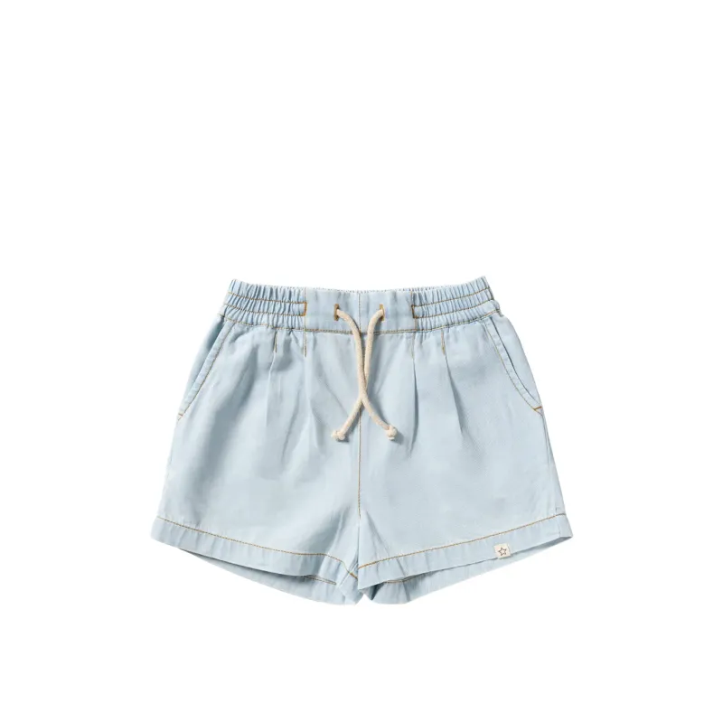 Chambray___Relaxed_Shorts_Blauw