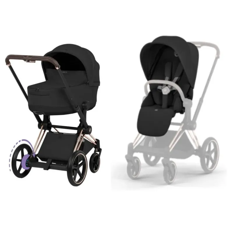 E_Priam_5_frame_rosegold_met_sepia_black_bekleding_Zwart