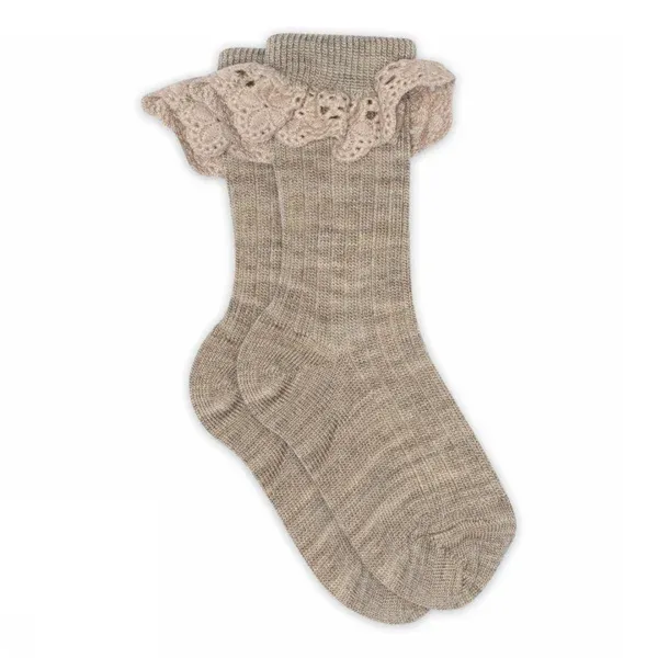 Lea_Socks_Lace_Light_Brown_Melange_Beige