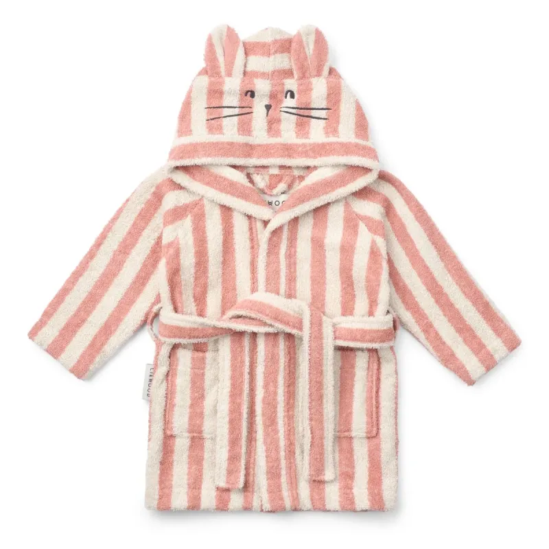 Lily_Bathrobe_Coral_Blush_Creme_de_la_Creme_stripe_Roze
