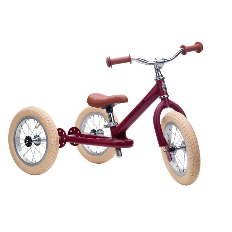 Loopfiets_steel_vintage_matt_red_driewiel_