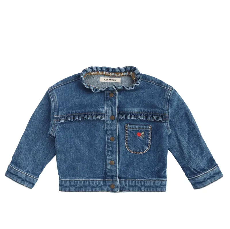 Stretch_Denim___Ruffle_Jacket_Blauw