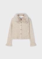 Faux_fur_collar_cardigan_Beige