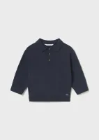 L_s_Knit_Polo_Blauw