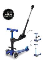 Mini Micro 3in1 deluxe push led blauw