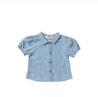 Slub_Denim___Puff_Sleeve_Shirt_Blauw