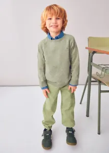 Basic_cotton_jumper_w_round_Groen