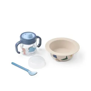 Becket_Tableware_Set_Dino_roar_sandy_Blauw