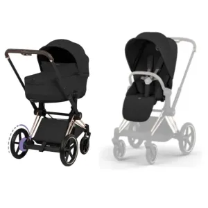 E_Priam_5_frame_rosegold_met_sepia_black_bekleding_Zwart