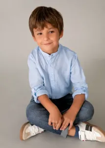 L_s_mao_collar_linen_shirt_Blauw_3