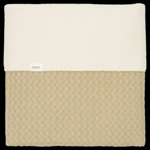 Ledikantdeken_cotton_fleece_wafel_Amsterdam_Olive_