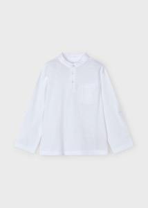 Ls_s_Mao_Collar_Polo_Shirt_Wit